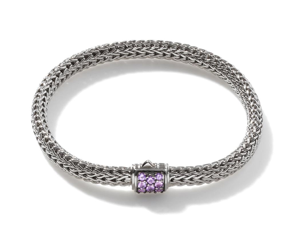 Icon Silver Bracelet with Amethyst